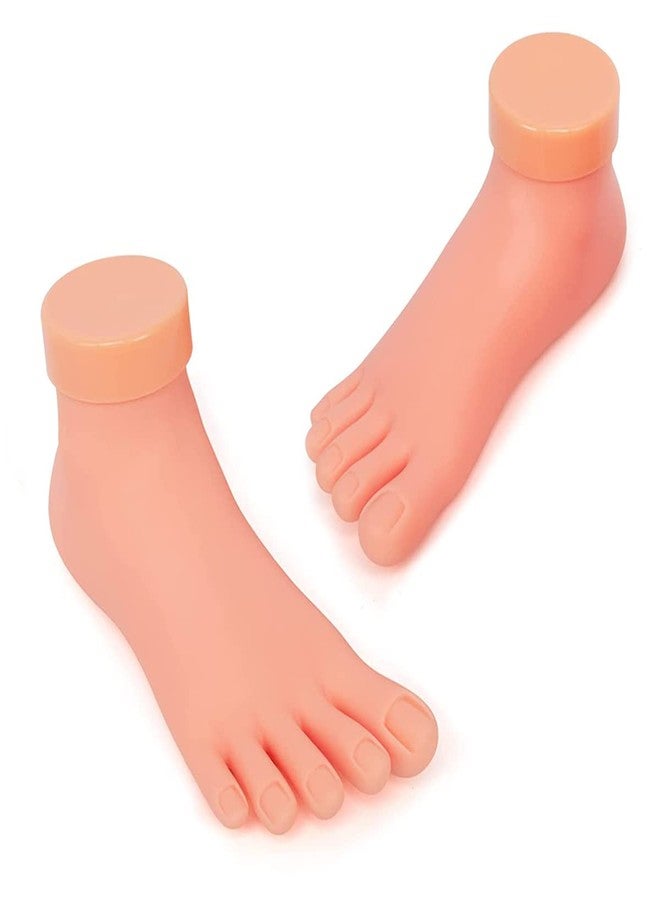 krofaue Practice Fake Foot Model 1 Pair Flexible Soft Silicone Prosthetic Manicure Tool for Nail Tips Art Training - Image 1